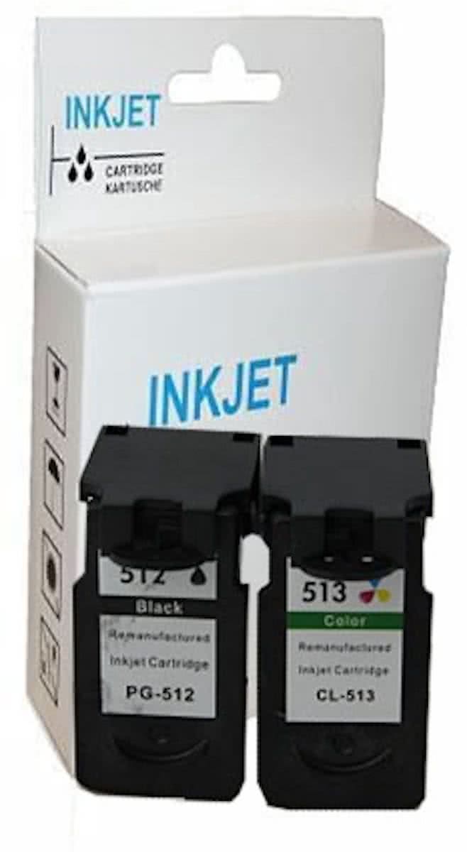 Merkloos   Inktcartridge / Alternatief voor de Set  inkt cartridge voor Canon PG512+CL513 met niveau-indicator|Toners-en-inkt